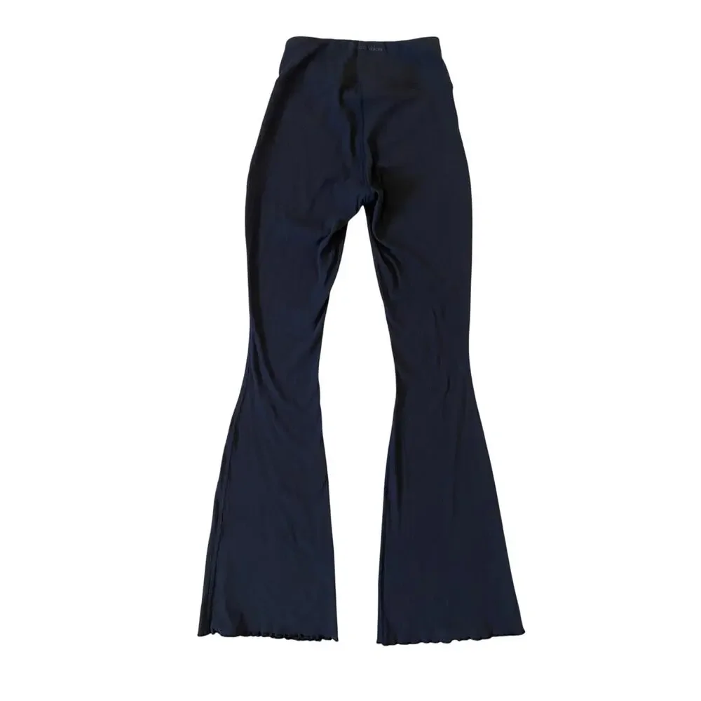 Outdoor Voices Superform Ribbed Flare Leggings BXS Black Athleisure Travel - Picture 8 of 13